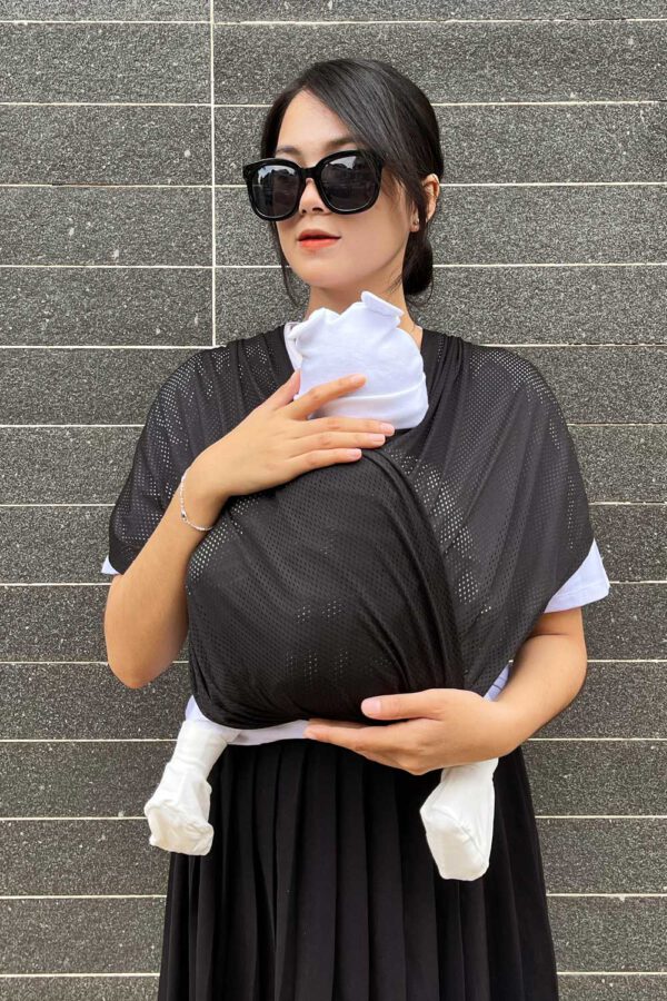 Địu vải lưới cho bé - Địu em bé Jumysie màu đen - Hình ảnh 3