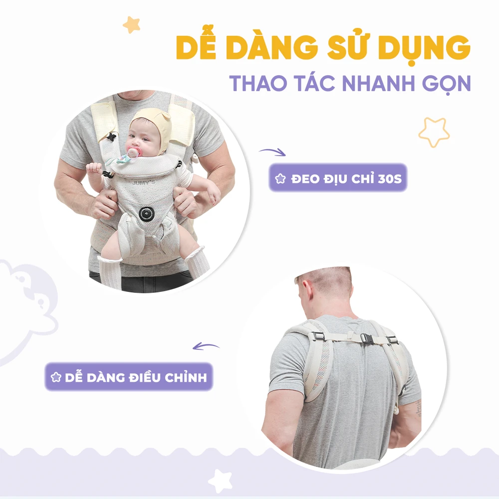 Địu Trợ Lực Ultra Mesh U8 Jumysie - Vải Fly-knit 5D Thoáng Khí - Ảnh 11