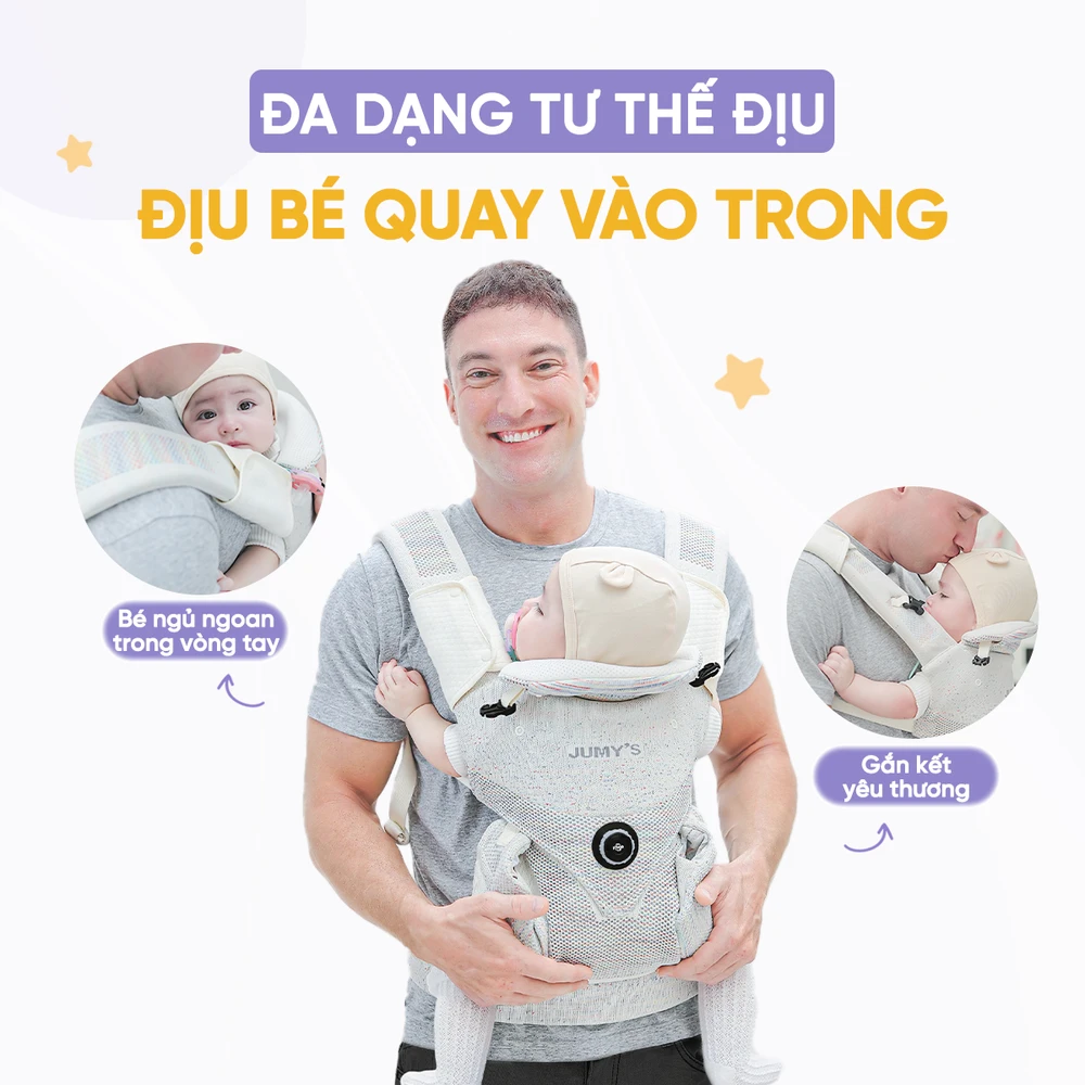 Địu Trợ Lực Ultra Mesh U8 Jumysie - Vải Fly-knit 5D Thoáng Khí - Ảnh 5
