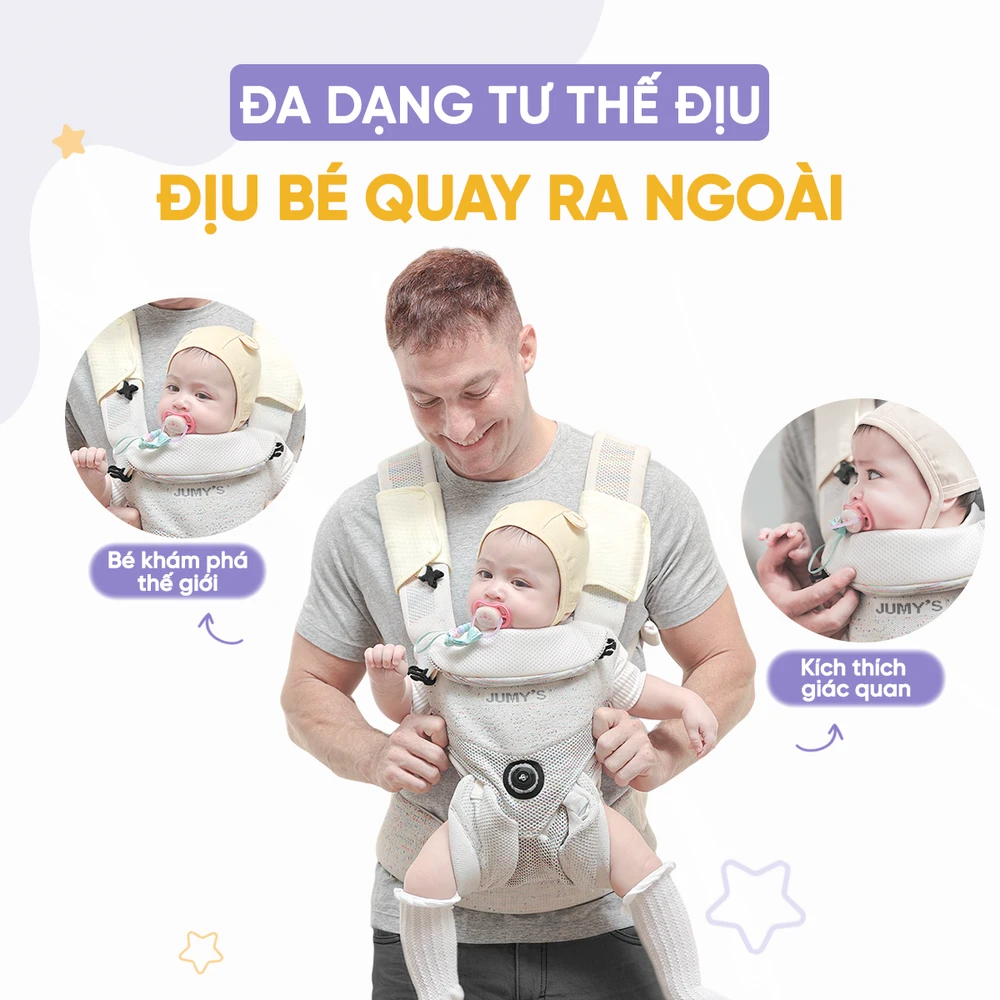 Địu Trợ Lực Ultra Mesh U8 Jumysie - Vải Fly-knit 5D Thoáng Khí - Ảnh 7