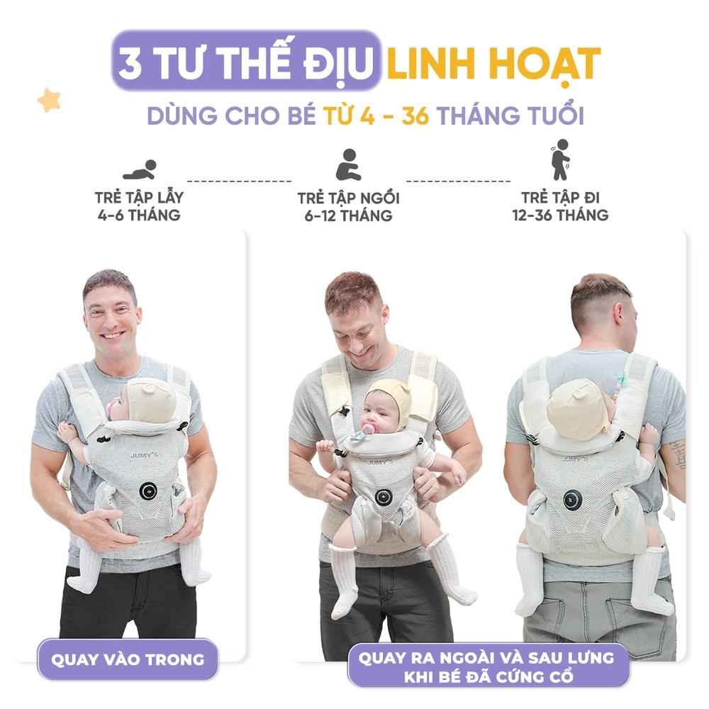 địu trợ lực ultra mesh u8 chuẩn tư thế m-shape