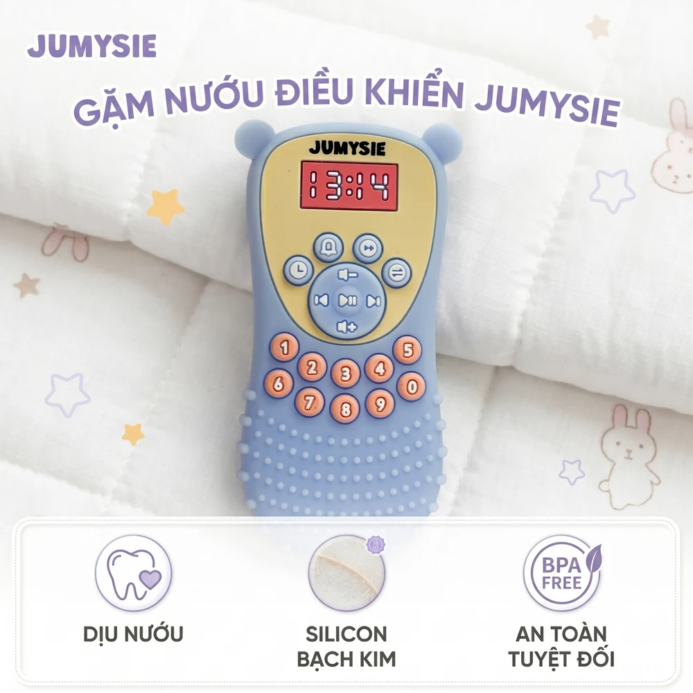 Gặm Nướu Điều Khiển Jumysie Silicone Y Tế - 3 Màu Đẹp