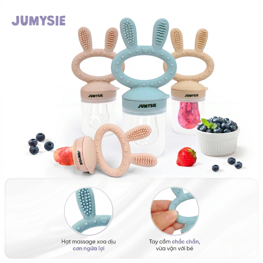 túi nhai ăn dặm chống hóc jumysie silicone cao cấp