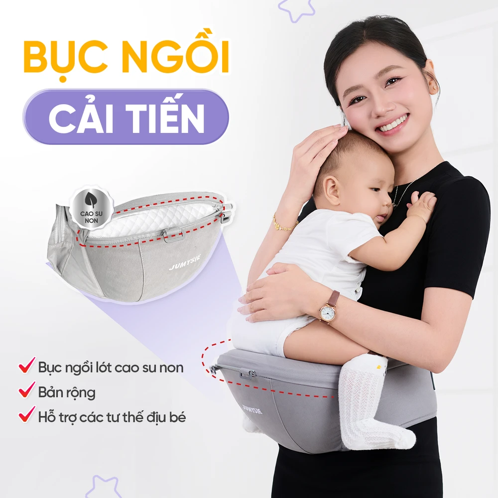 Địu Ngồi Cho Bé M8 Jumysie - 4 Tư Thế Trợ Lực, Thoáng Khí - Ảnh 9
