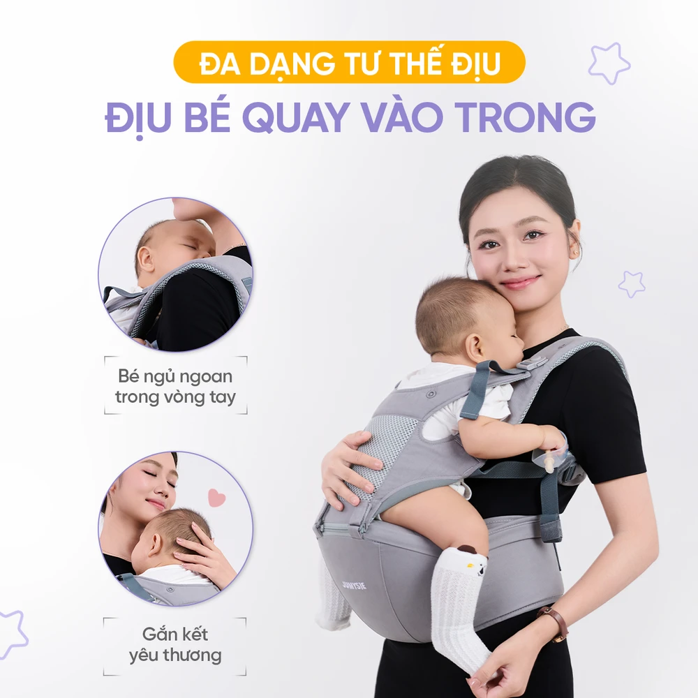 Địu Ngồi Cho Bé M8 Jumysie - 4 Tư Thế Trợ Lực, Thoáng Khí - Ảnh 5