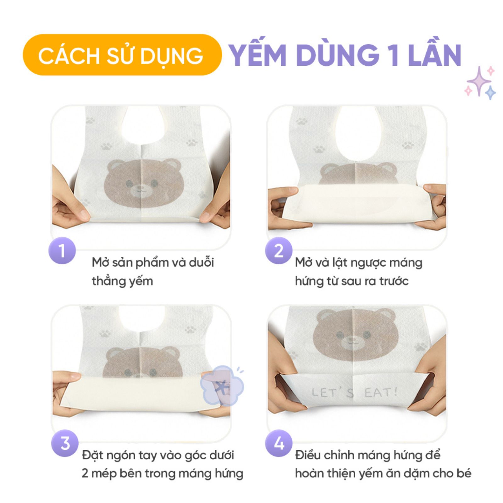 Yếm Ăn Dặm Dùng 1 Lần Jumysie – Tiện Lợi, Chống Thấm, Mềm Mại Cho Bé - Ảnh 2