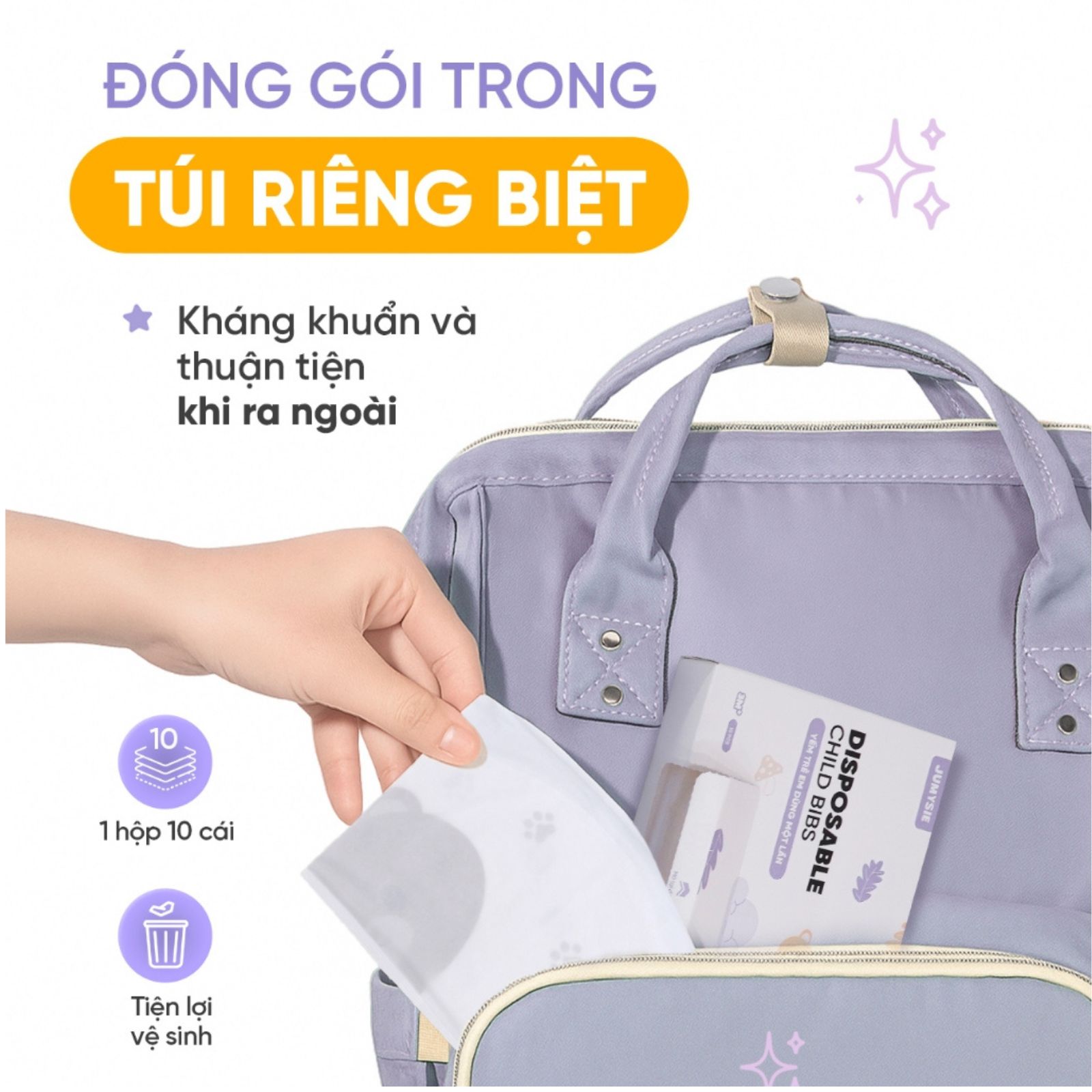 Yếm Ăn Dặm Dùng 1 Lần Jumysie – Tiện Lợi, Chống Thấm, Mềm Mại Cho Bé - Ảnh 4