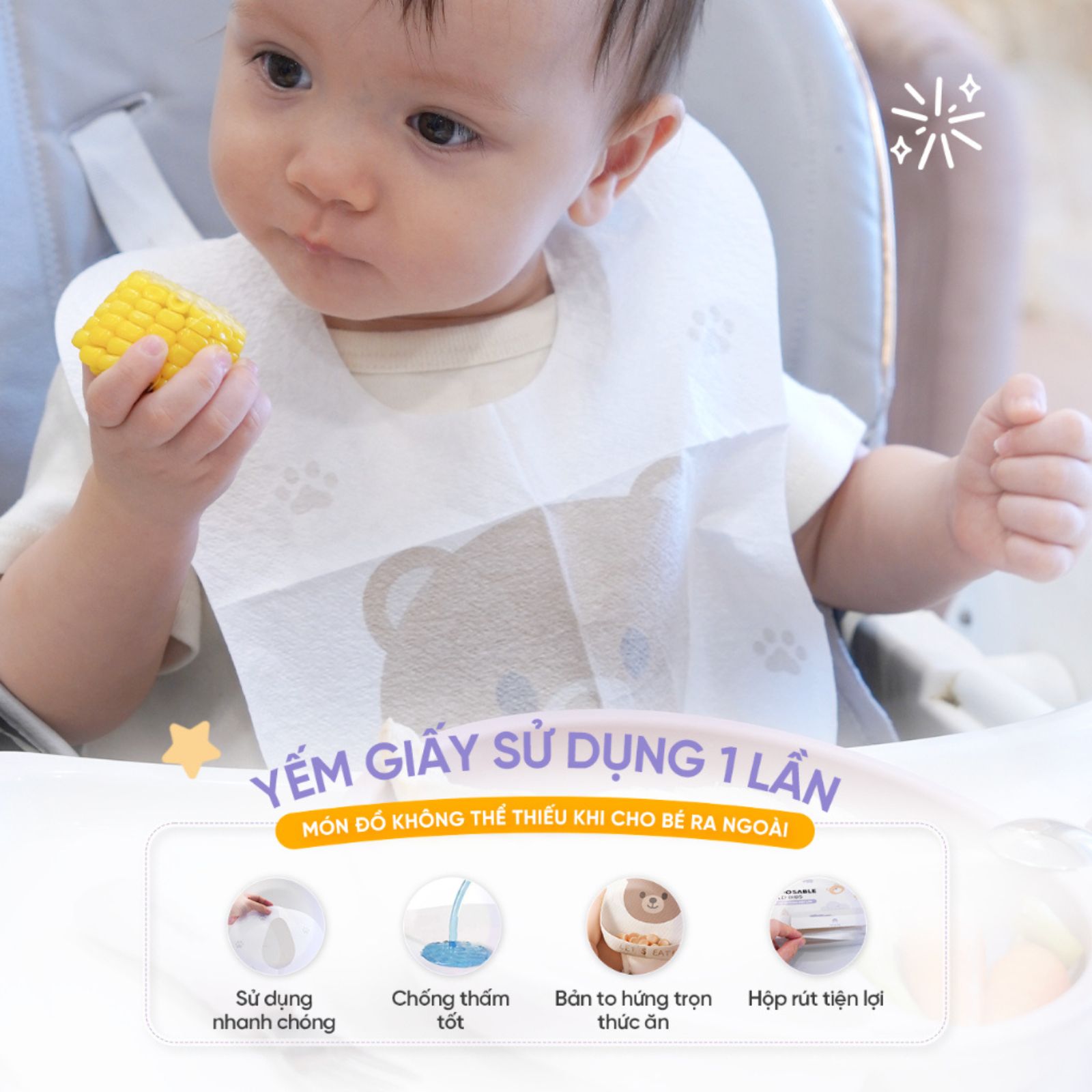 Yếm Ăn Dặm Dùng 1 Lần Jumysie – Tiện Lợi, Chống Thấm, Mềm Mại Cho Bé - Ảnh 6